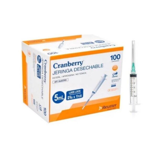 Jeringa 5Ml C/A, Luer-Lock, 21G X 1 1/2